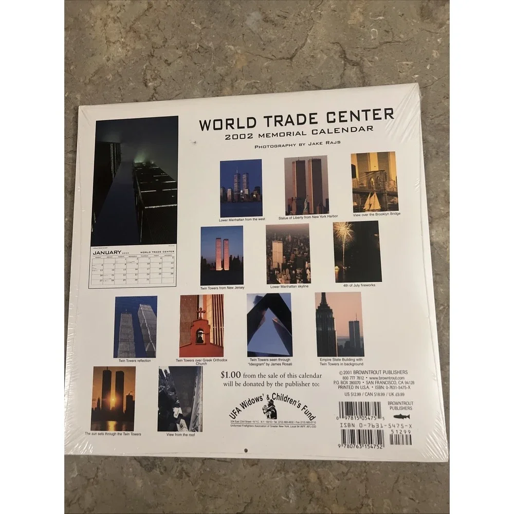 Would Trade Center 2002 Memorial 12 Months Calendar SEALED